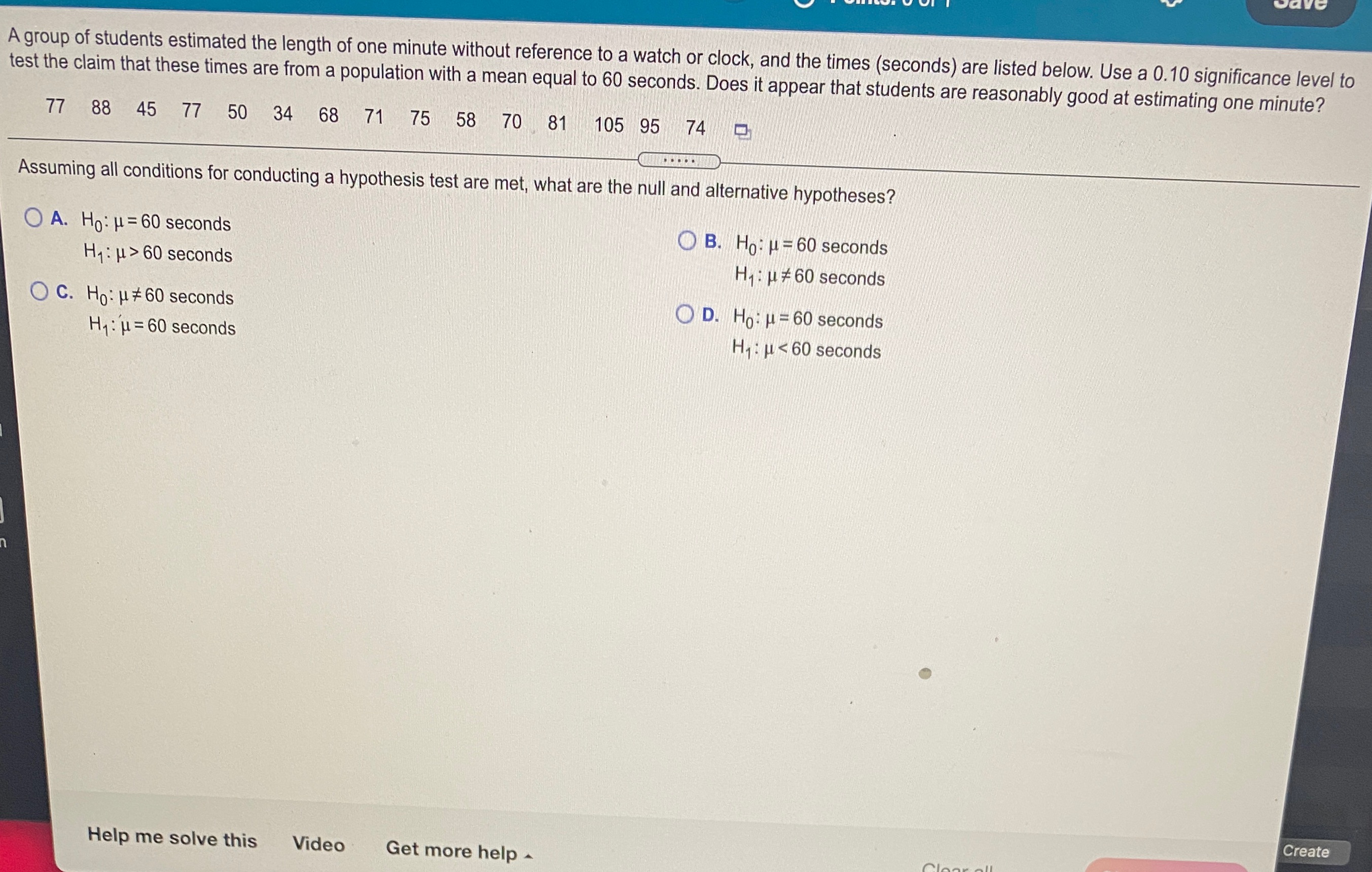 Can you please help me solve this including the test statistics, p