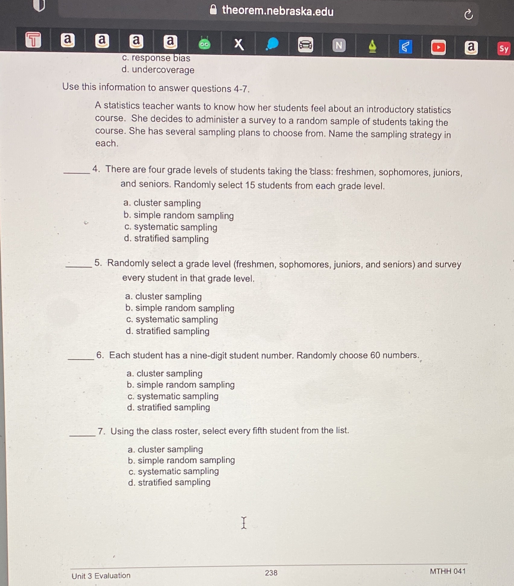 G theorem.nebraska.edu c. response use d. undercoverage Use this information to