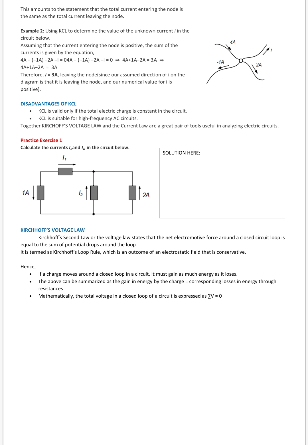 GIVEN QUESTIONS. 1. Describe Kirchhoff's First law based on Figure 1. The