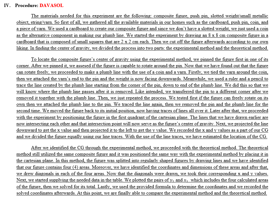 the needed data according to the Titles given below.Data: Experimental CG: Theoretical