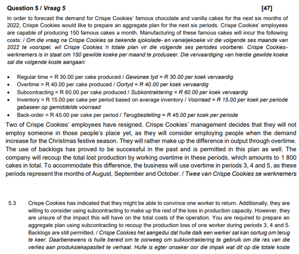 Question S I Vraag 5 [471 In to mcast the demand for