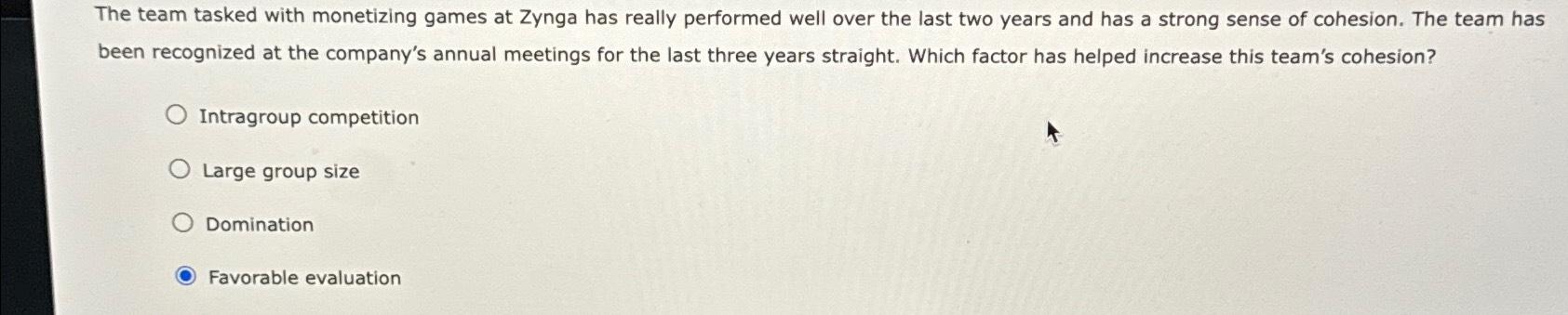  The team tasked with monetizing games at Zynga has really performed