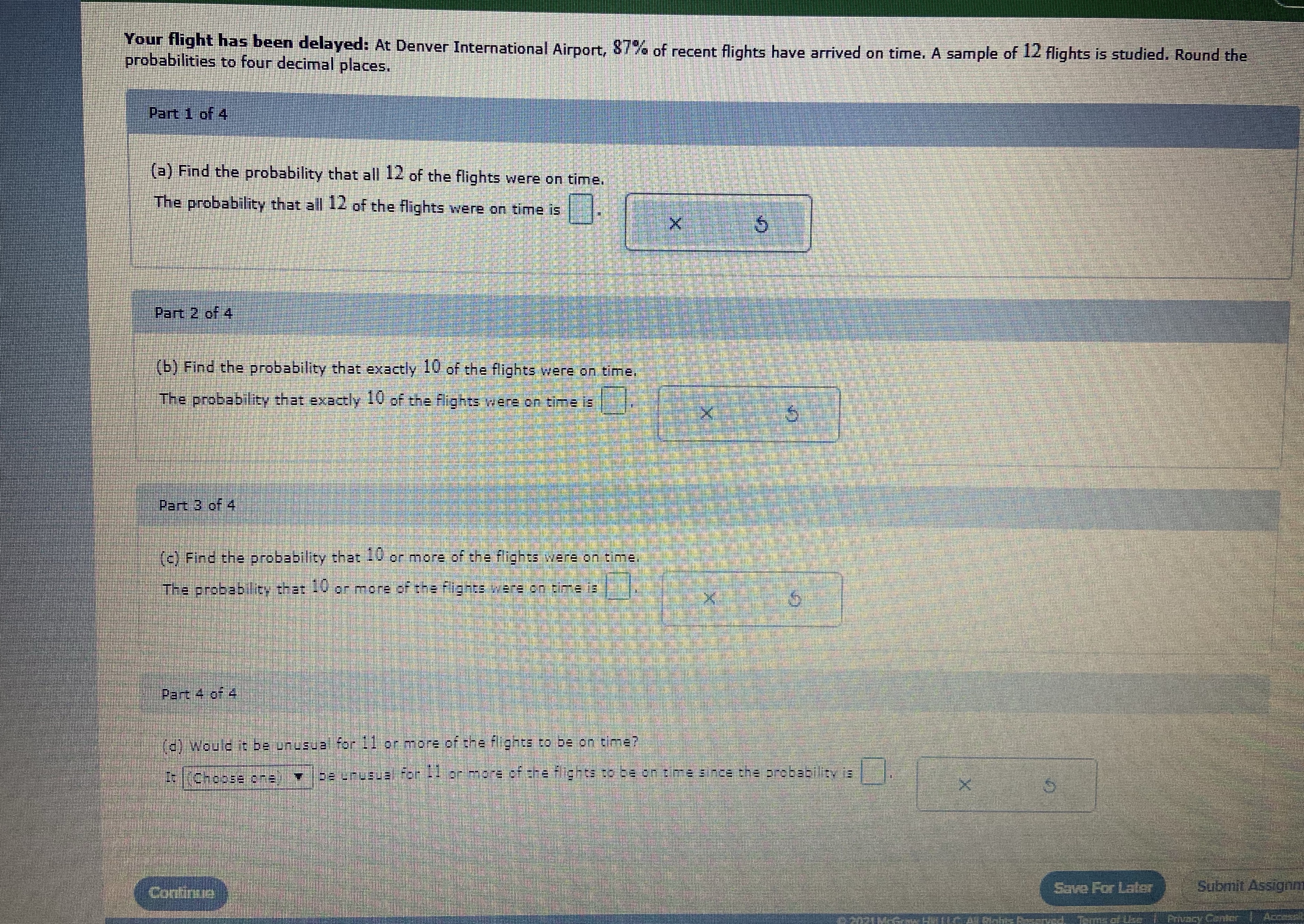 I need help on questions a, b, c, and d Your flight