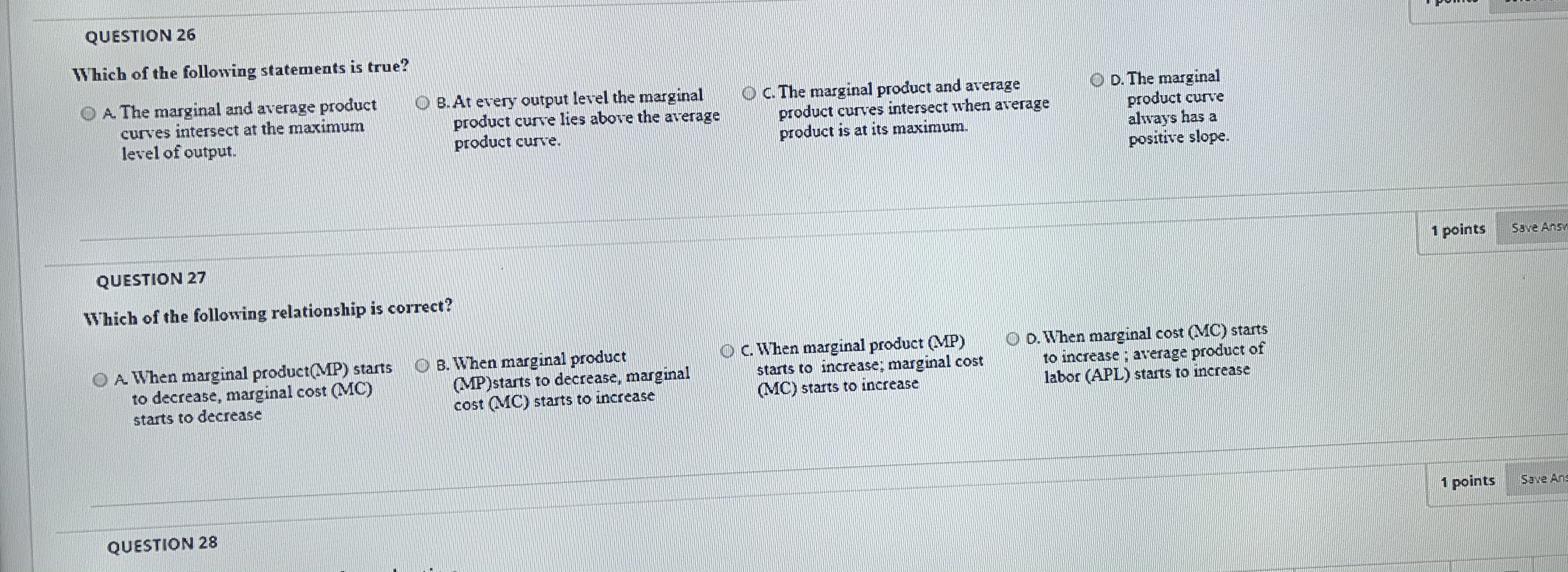 please help me i need only the answers without explanation QUESTION 26