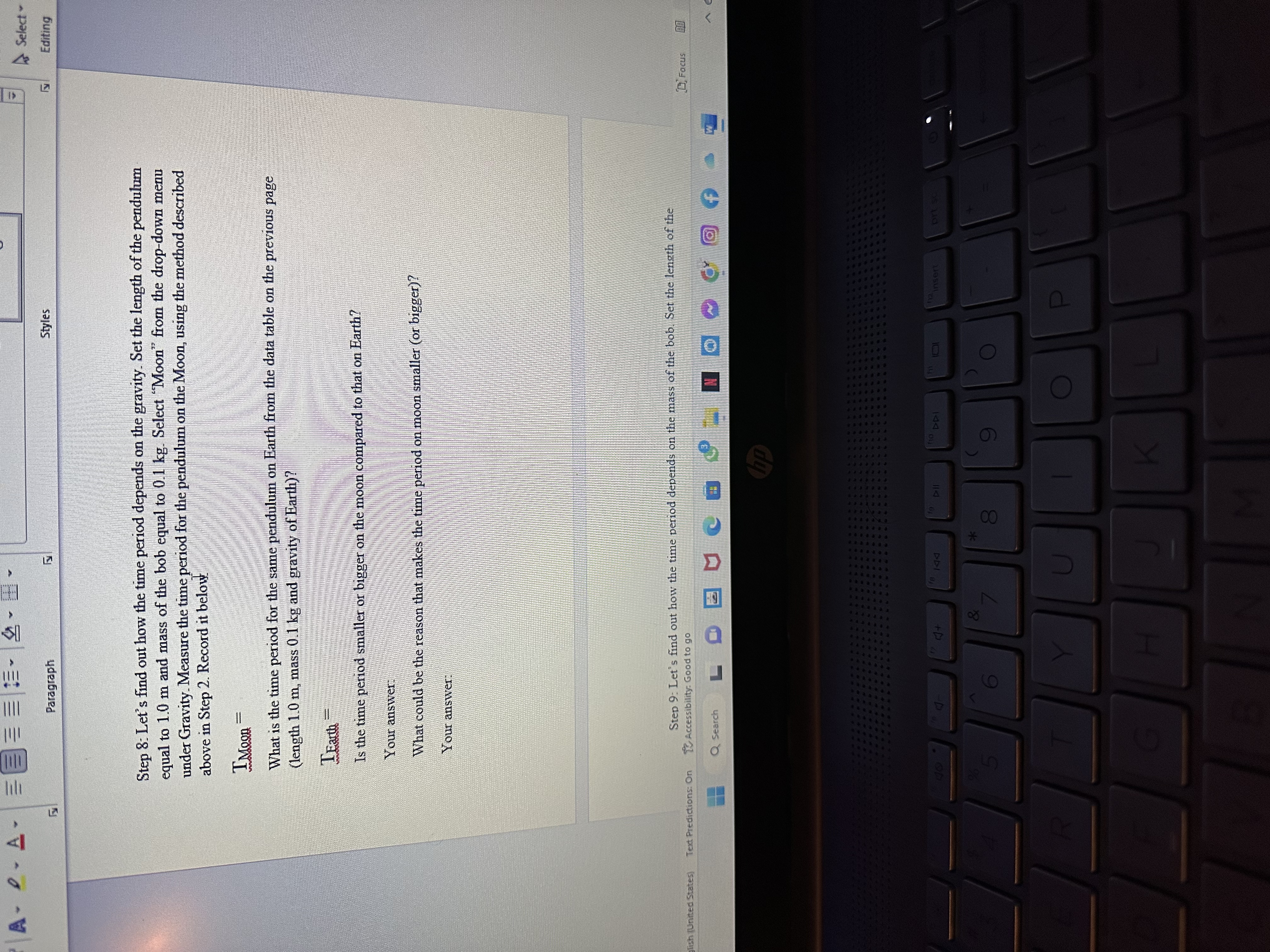 gravity and friction: notice how each one effects the motion of the