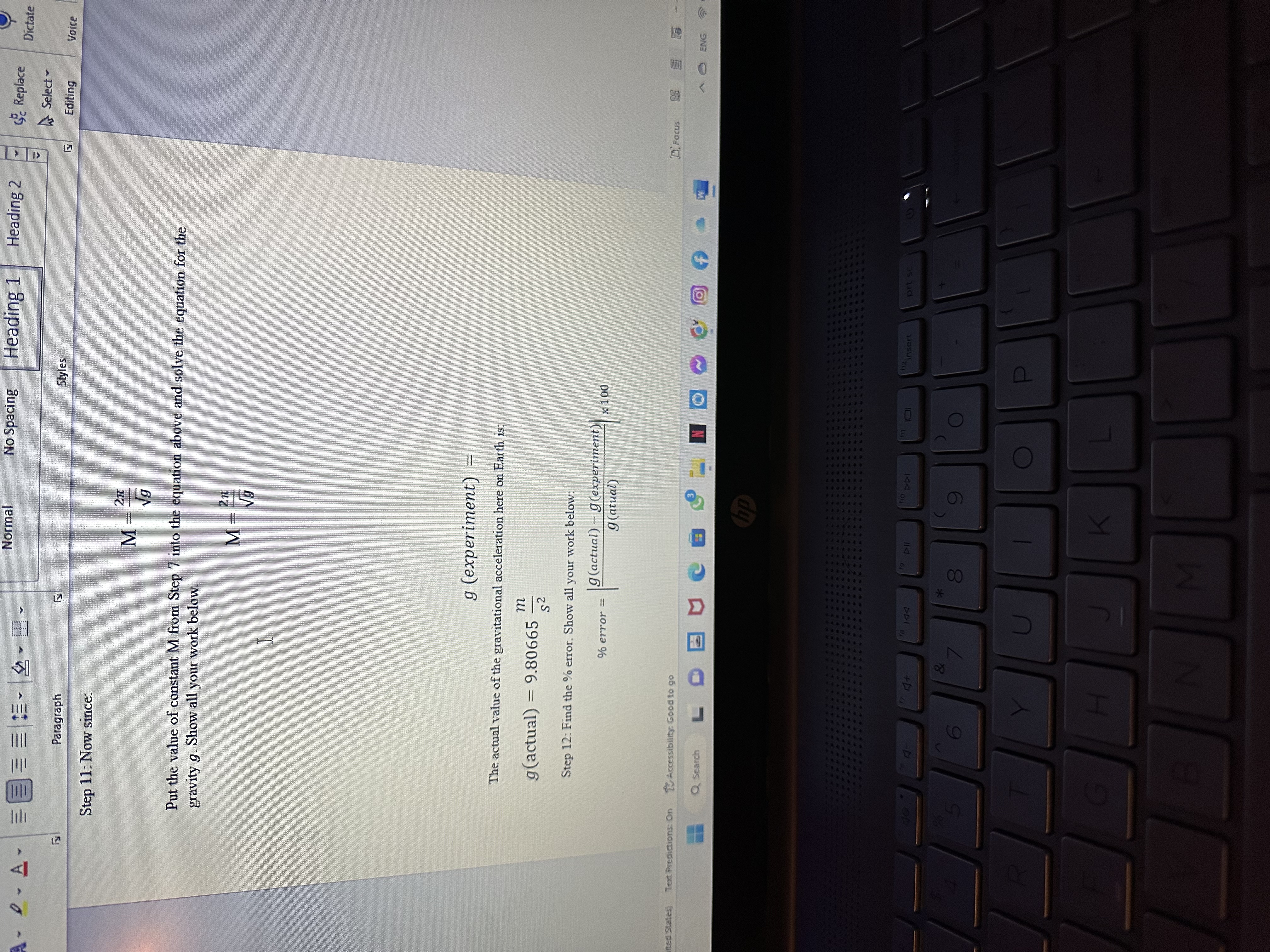 equal to 1.0 m and mass of the bob equal to 0.1