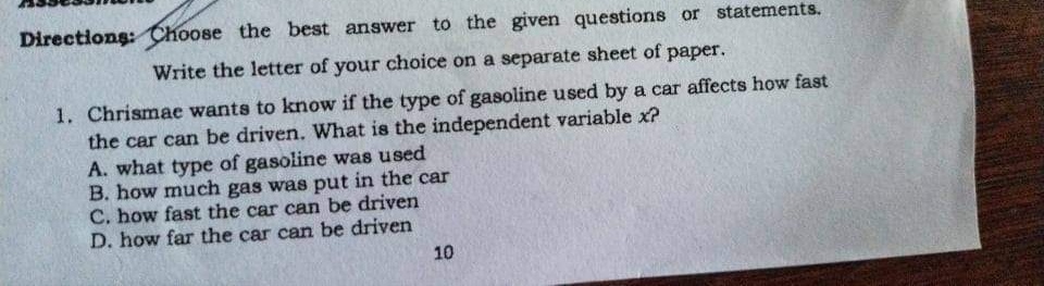 only multiple choice. Provide clear and readable solutions 2. Based on the