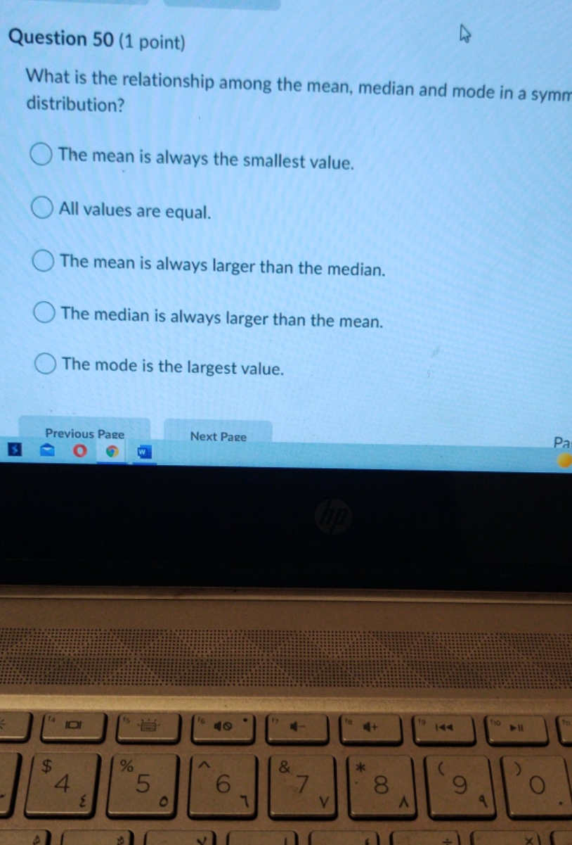 multiple choice . _.-.1-.-.'-..y w\":- Question 50 (1 point) I} What is