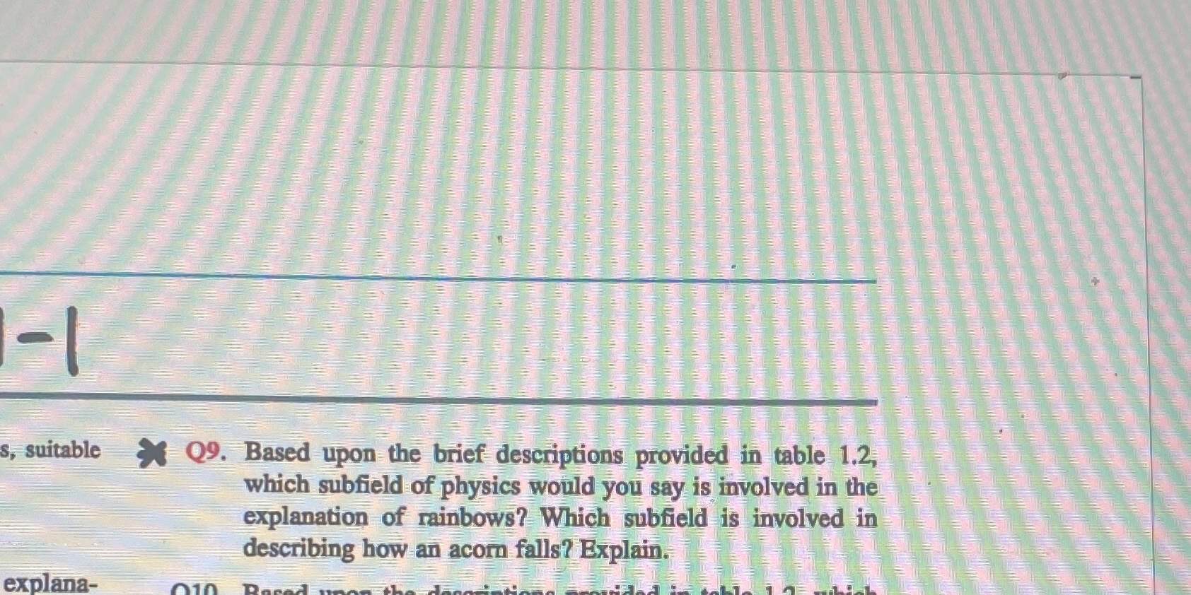 - s, suitable * Q9. Based upon the brief descriptions provided