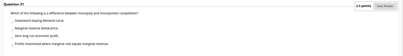 please answer ASAP Question 31 2.5 points Save Answer Which of the