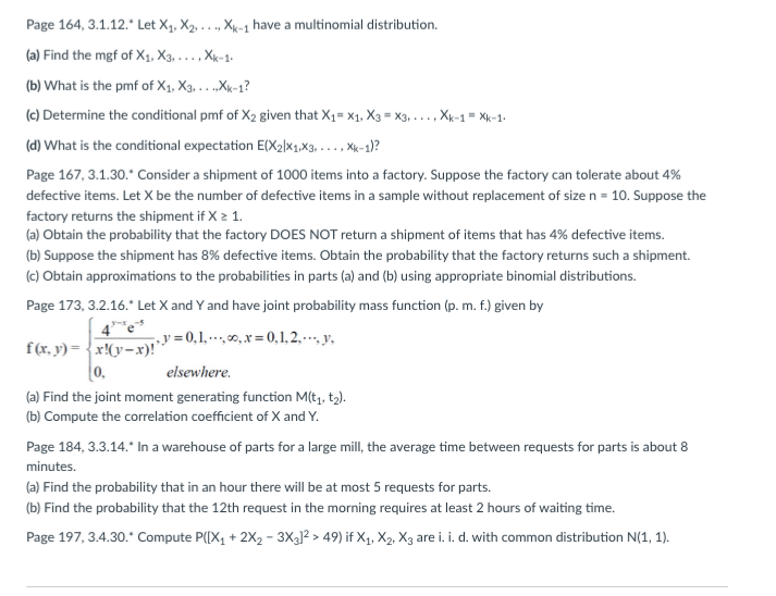 Probability sums Page 164, 3.1.12." Let X1. X2. . . ., Xk-1