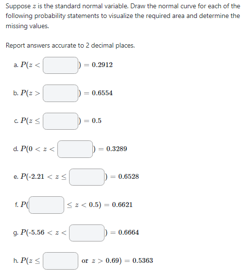  Suppose z is the standard normal variable. Draw the normal curve