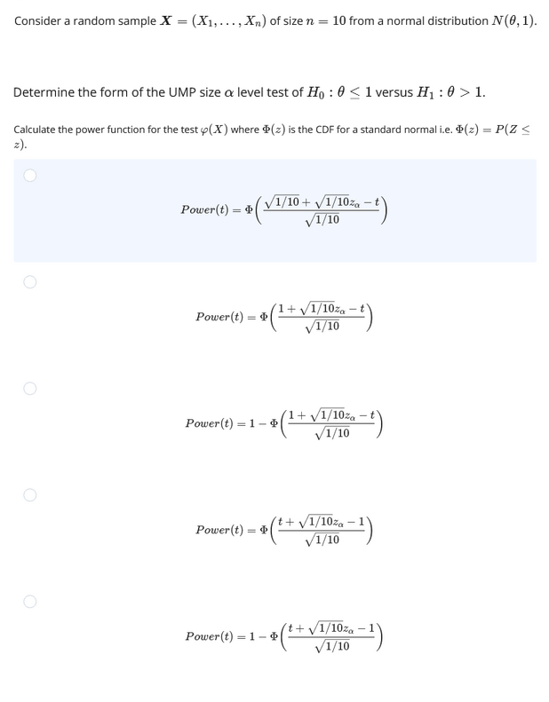  Consider a random sample X = (X1, . .., Xn) of