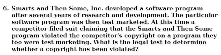 . Smarts and Then Some, Inc. developed a software program after
