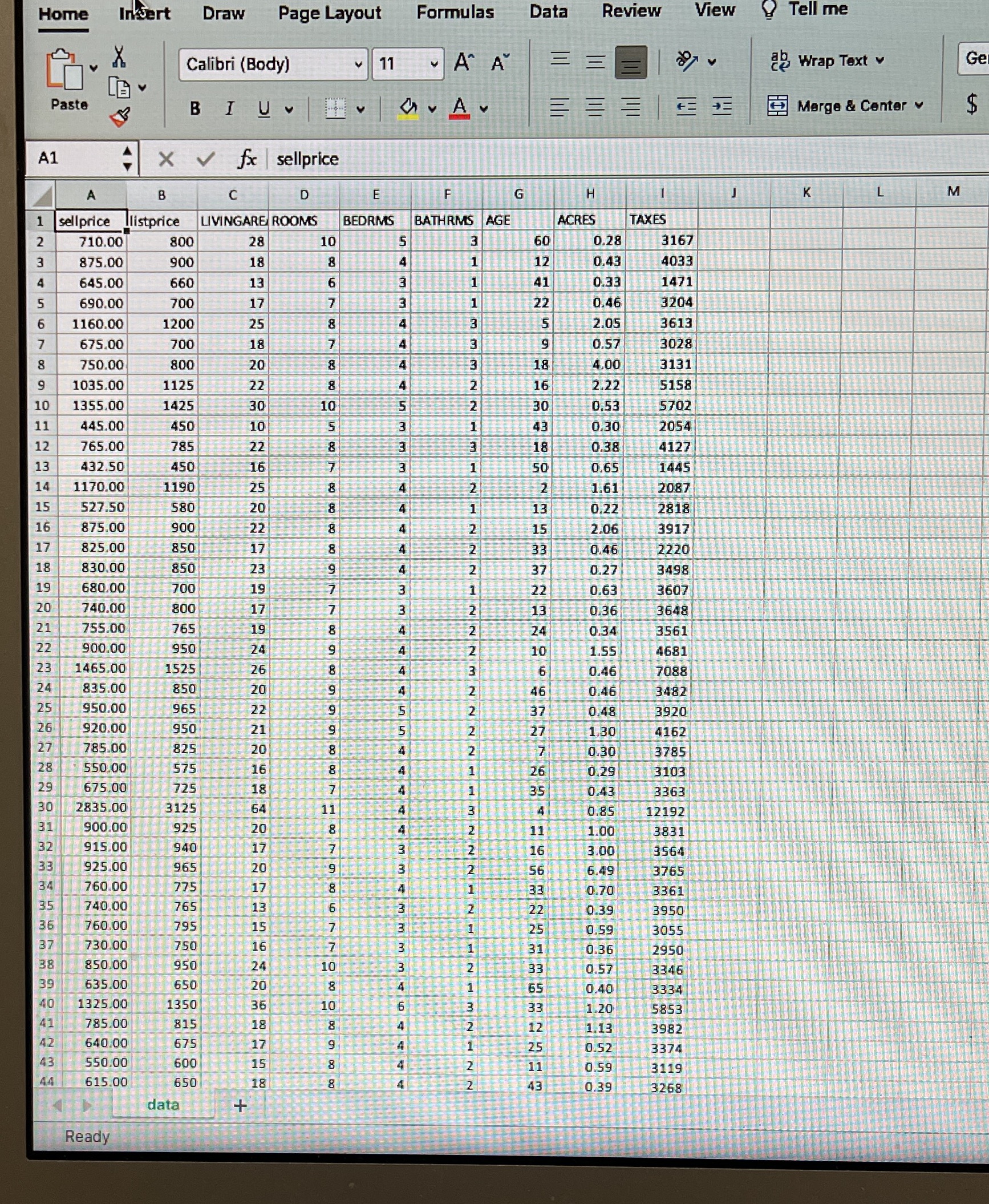 Base on the given data uploaded, conduct a regression analysis for the