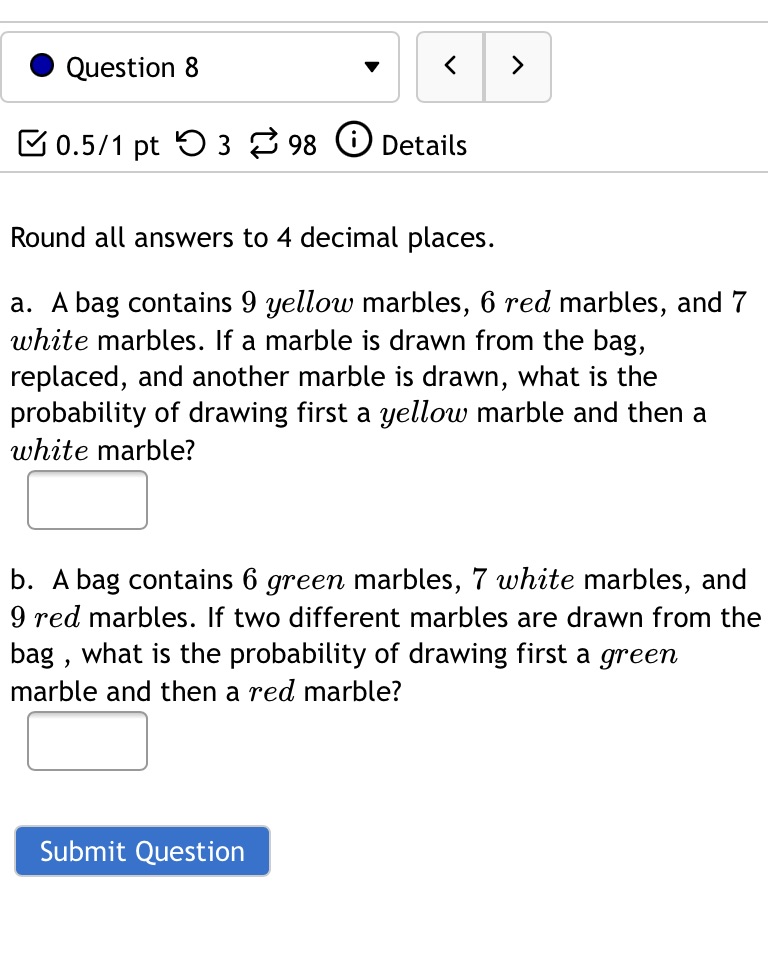 #8 0 Question 8 v 80.5\" pt '0 3 8 98 Details