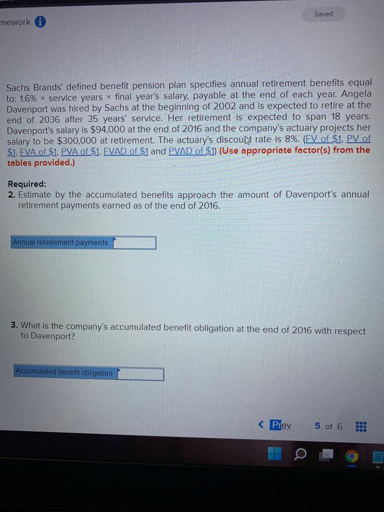 Saved mework Sachs Brands' defined benefit pension plan specifies annual retirement