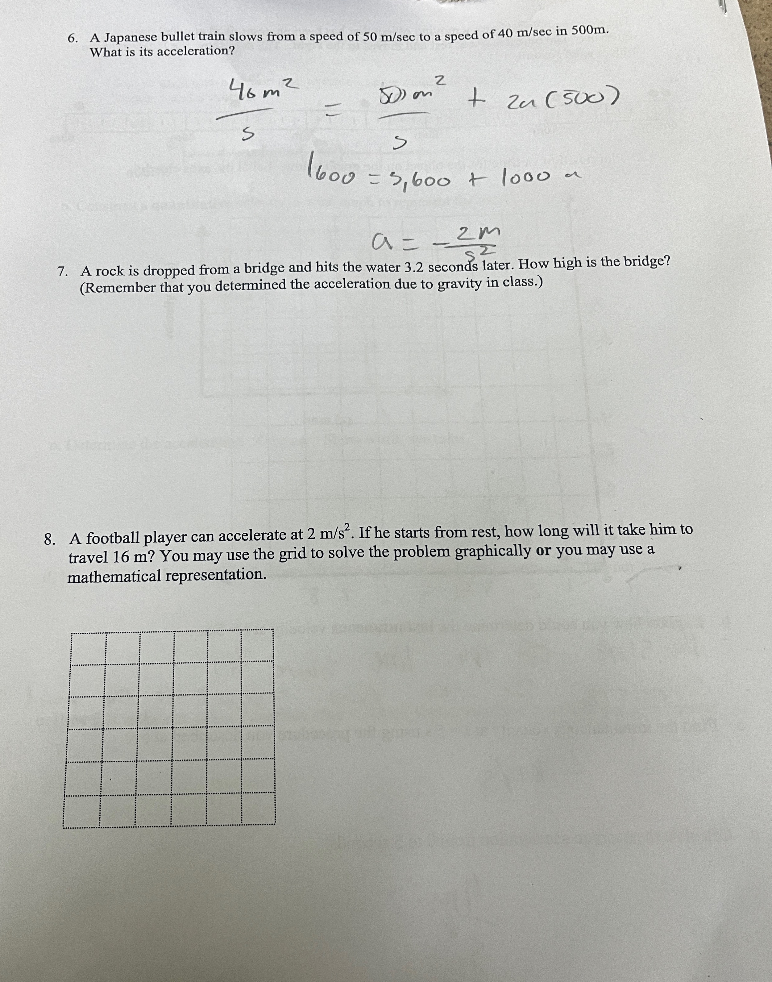 Please solve . A Japanese bullet train slows from a speed of