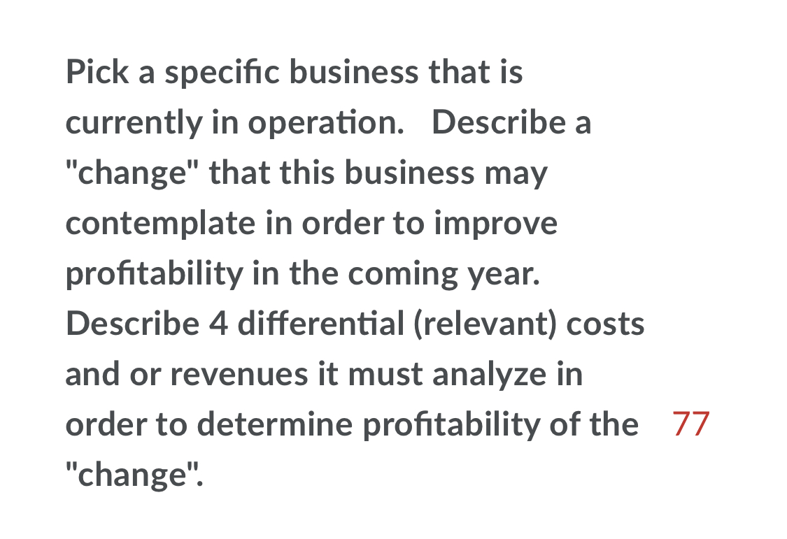 PLEASE WRITE IT IN YOUR OWN WORDS. Keep in mind PLAGIARISM Pick