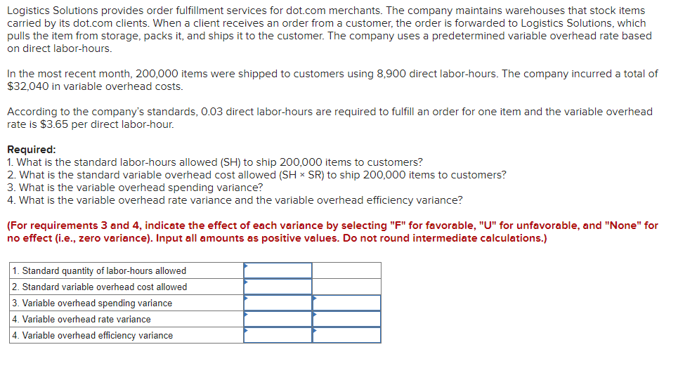  Logistics Solutions provides order fulllment services for dot.com merchants. The company