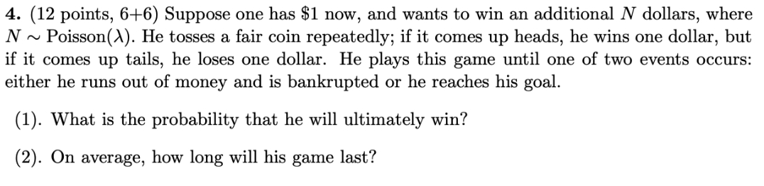 answer all questions with explanation 4. (12 points, 6+6) Suppose one has