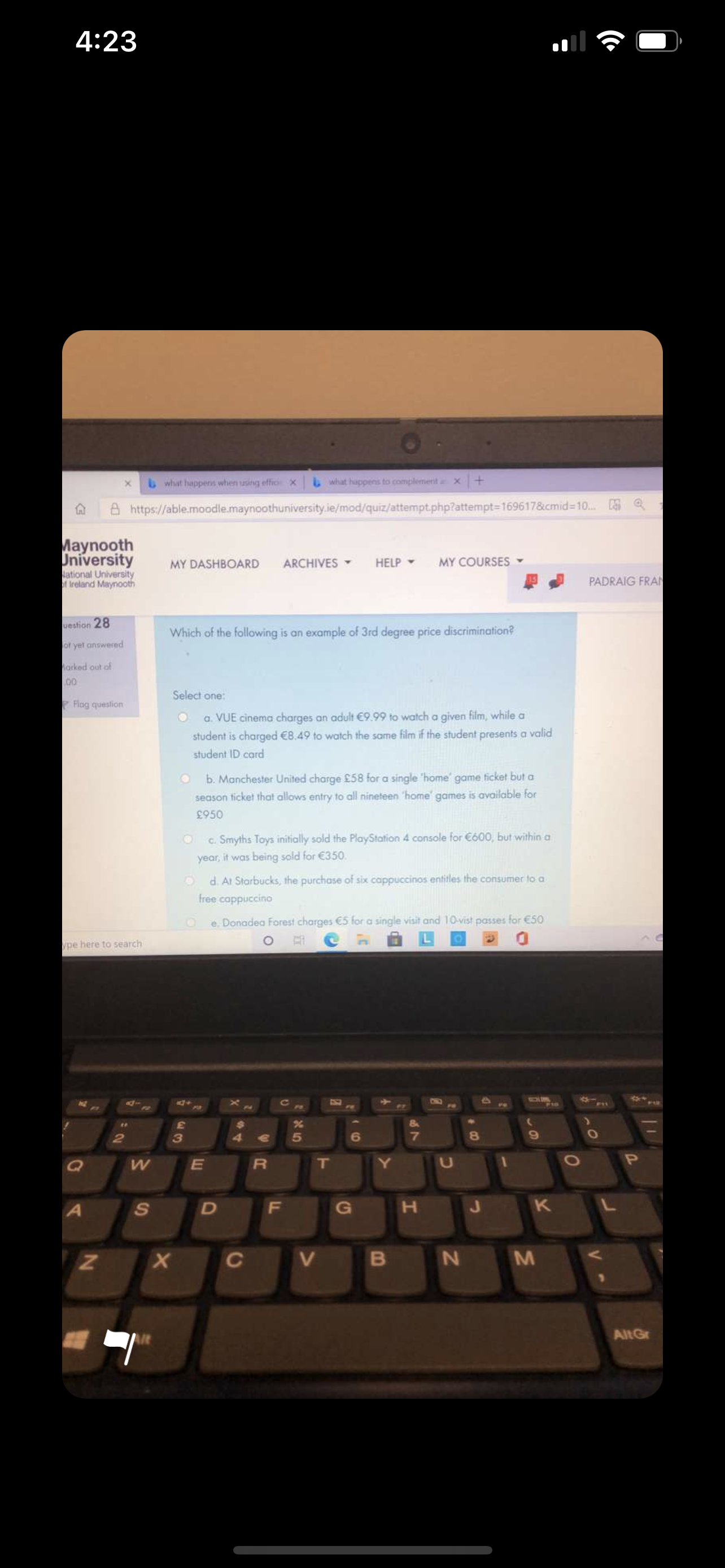Is it a,b,c, d or e 4:23 6 what happens when using