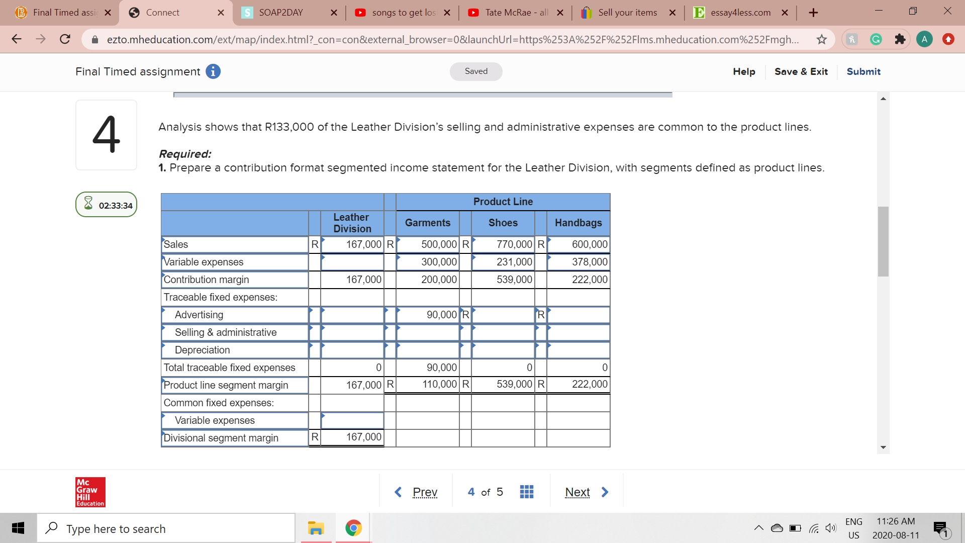 items X E essay4less.com X + X -> C A ezto.mheducation.com/ext/map/index.html?_con=con&external_browser=0&launchUrl=https%253A%252F%252FIms.mheducation.com%252Fmgh... G