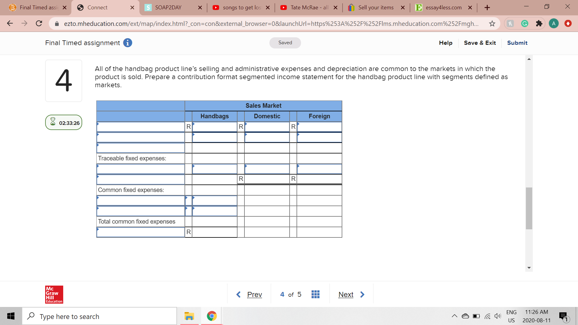 Severo S.A. of Sao Paulo, Brazil, is organized into two divisions. The