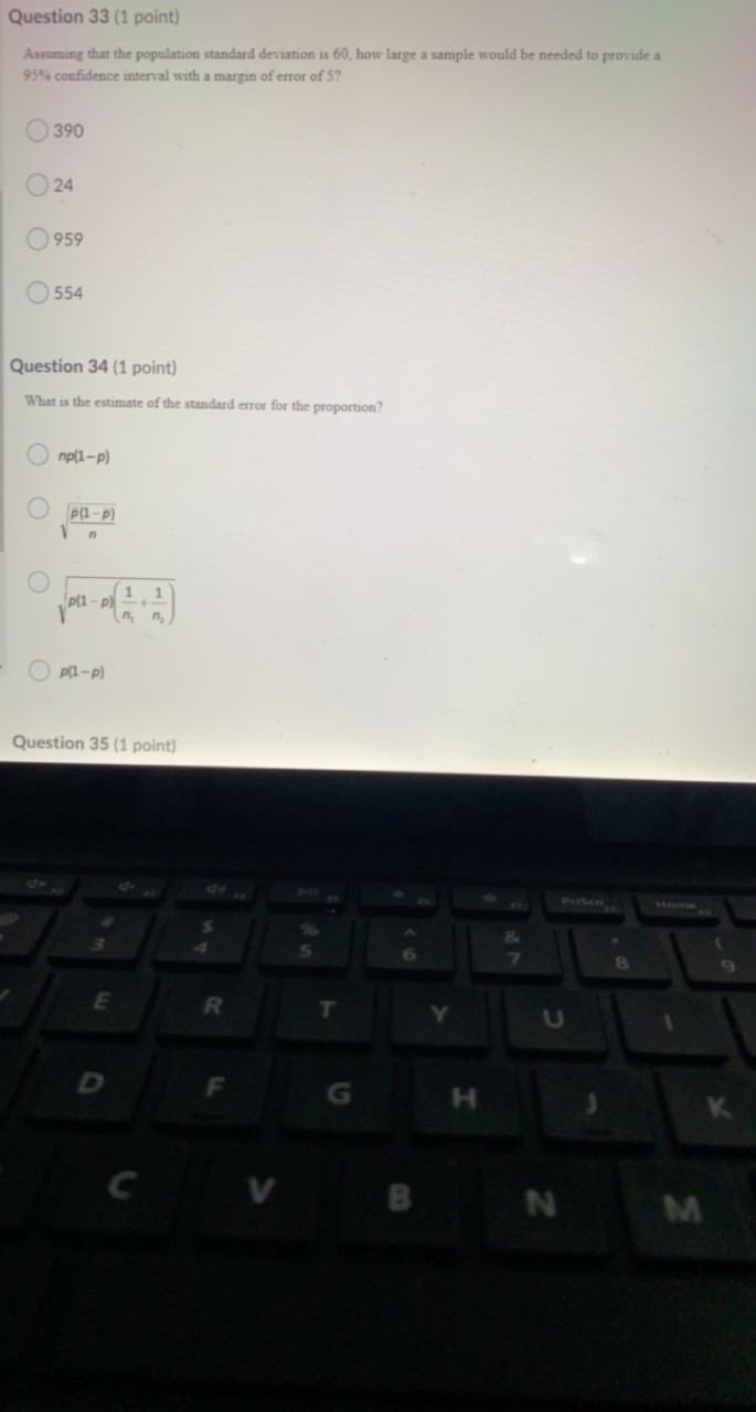 called: The critical probability O a (alpha) The p-value O B (
