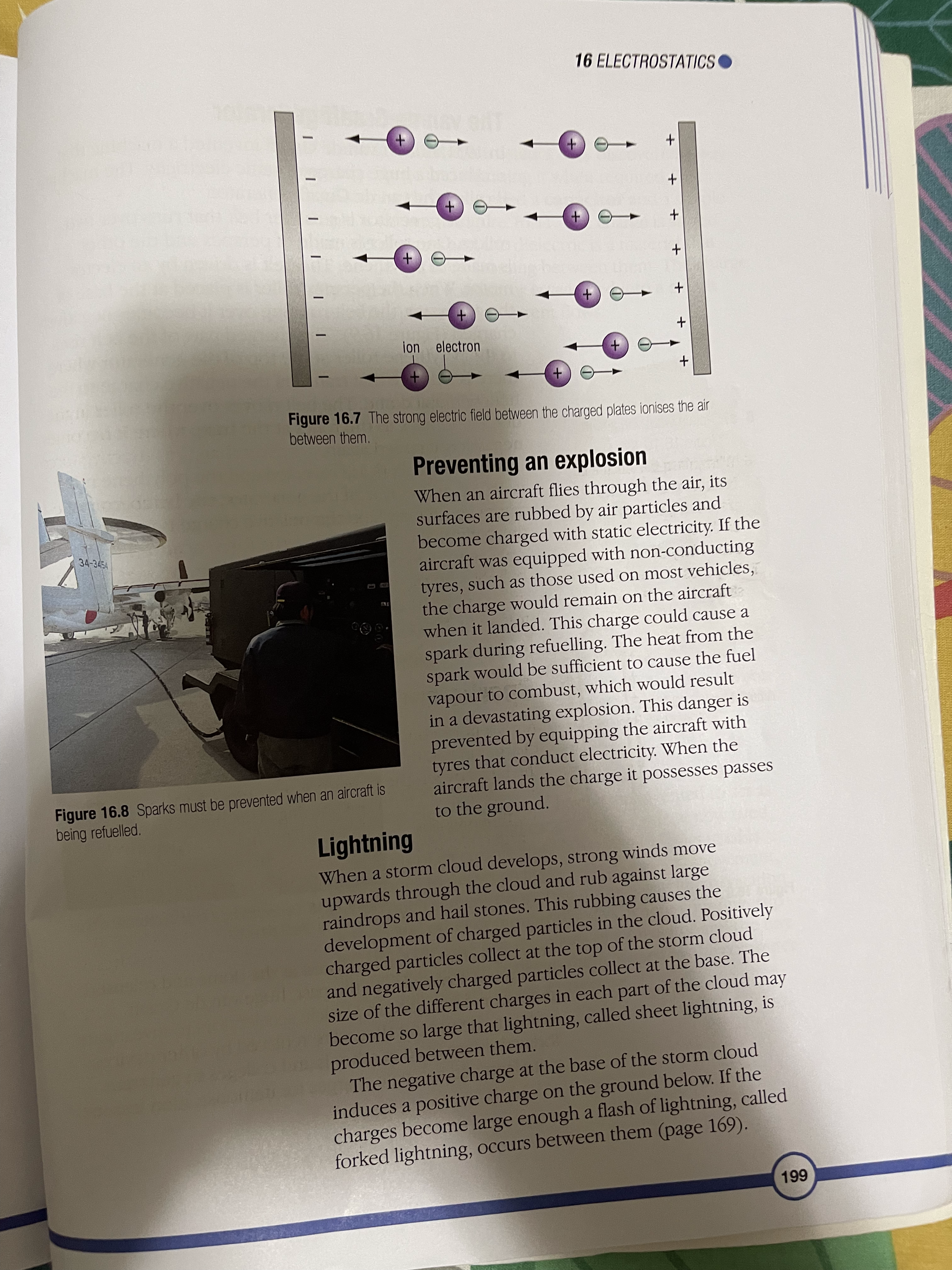 the atom and the electric charges on the particles in it. The