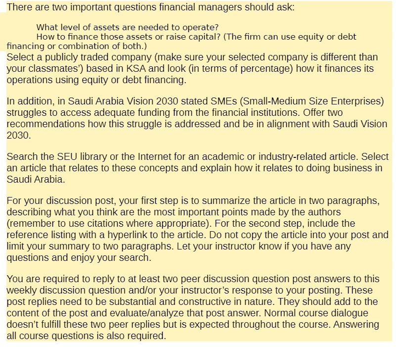  There are two important questions nancial managers should ask: What level