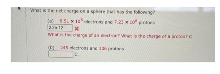 What is the net charge on a sphere that has the