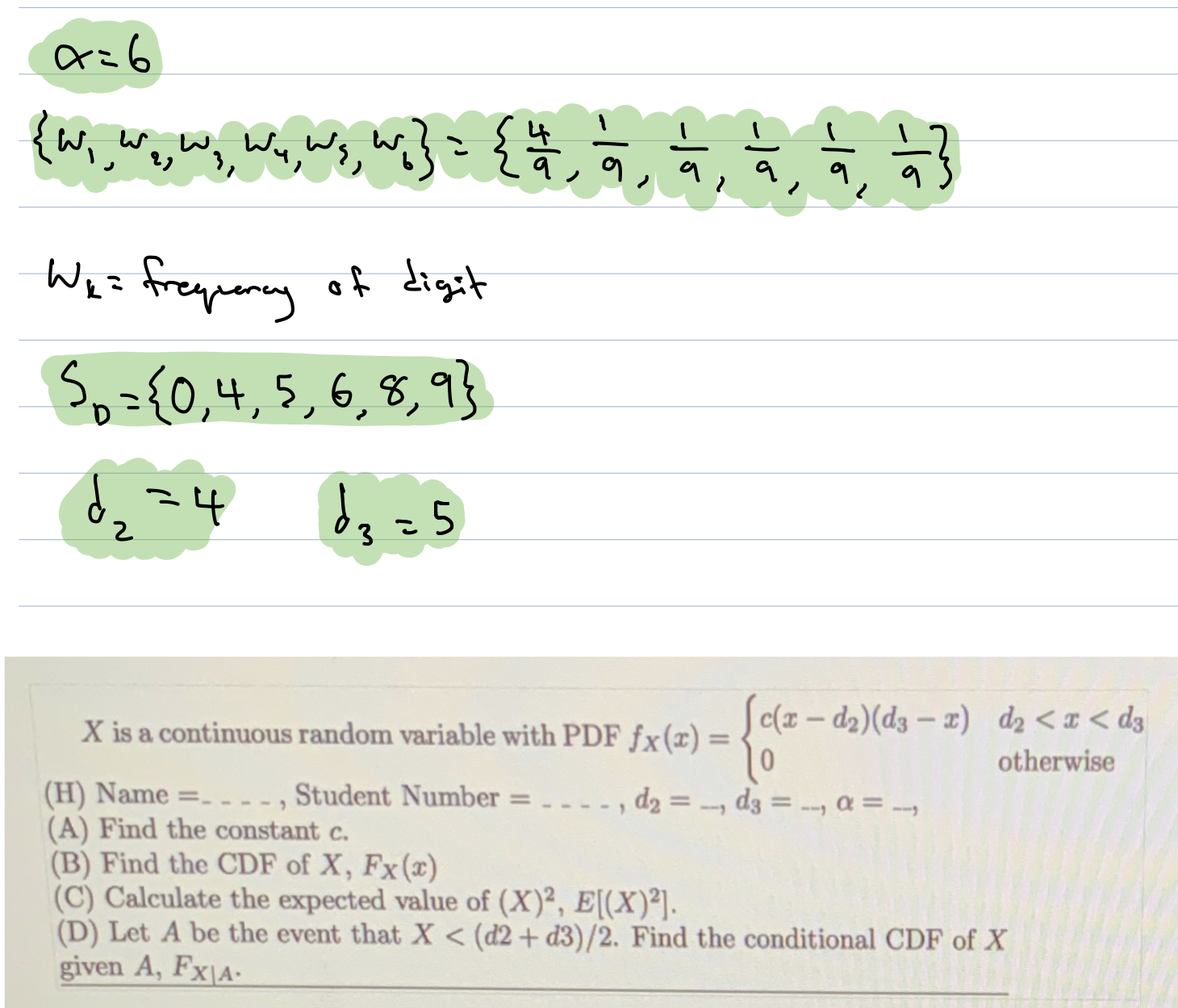 pls help me solve, all info is given o= 6 { W