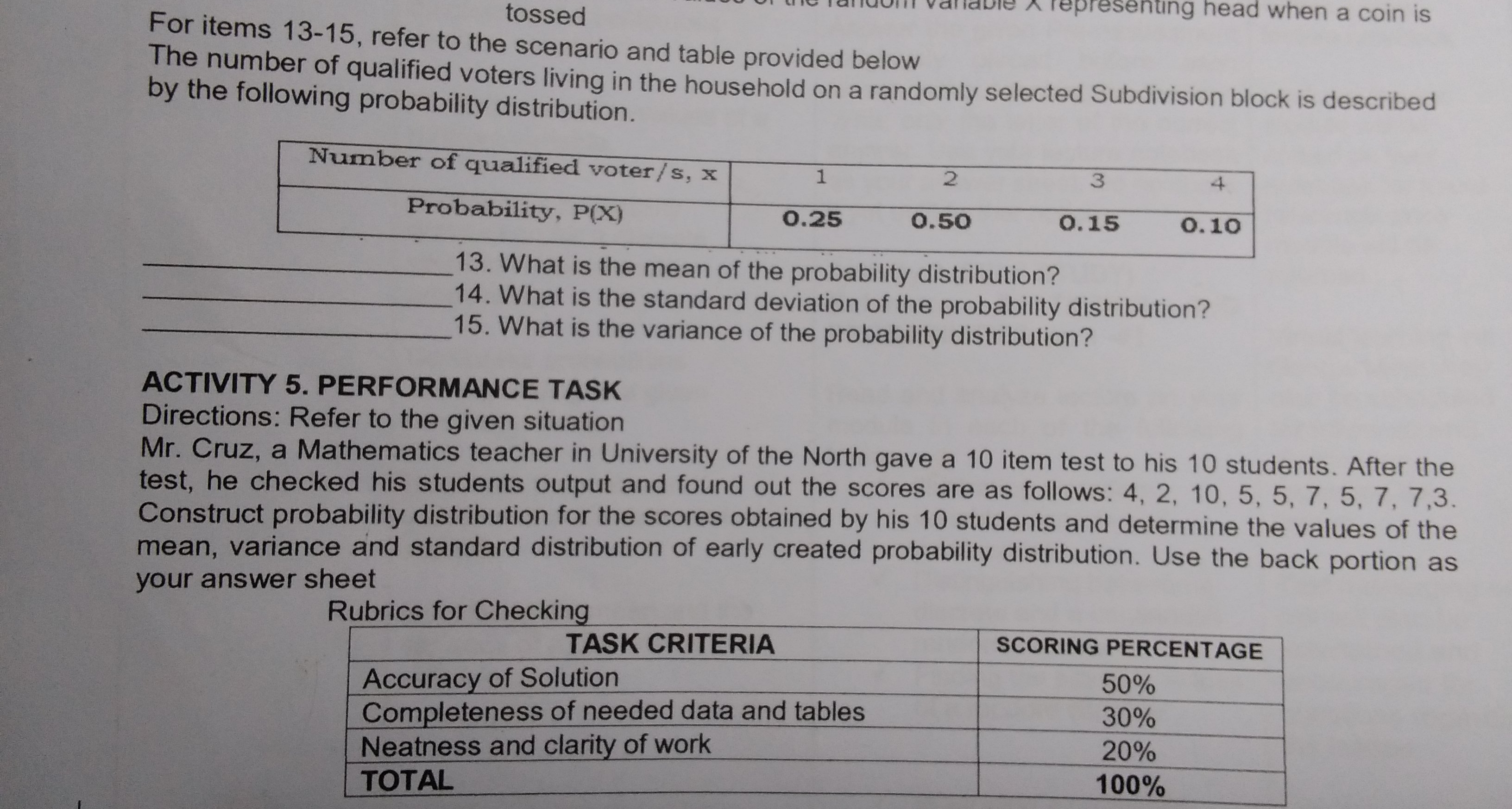 show solutions A representing head when a coin is tossed For items