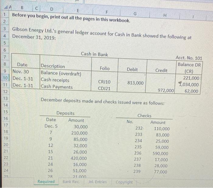 Good Evening, need help with this assignment for bank reconciliation and journal
