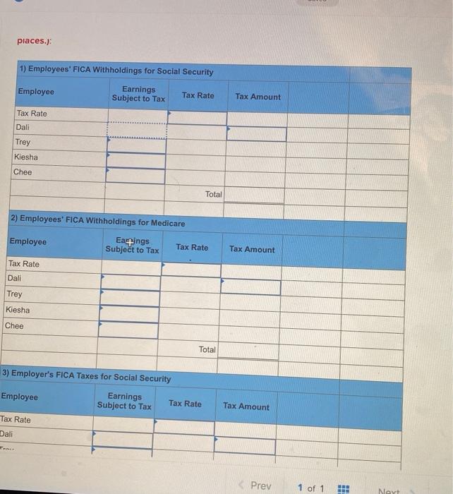 9-3A Payroll expenses, withholdings, and taxes LO P2, P3 Paloma Co, has