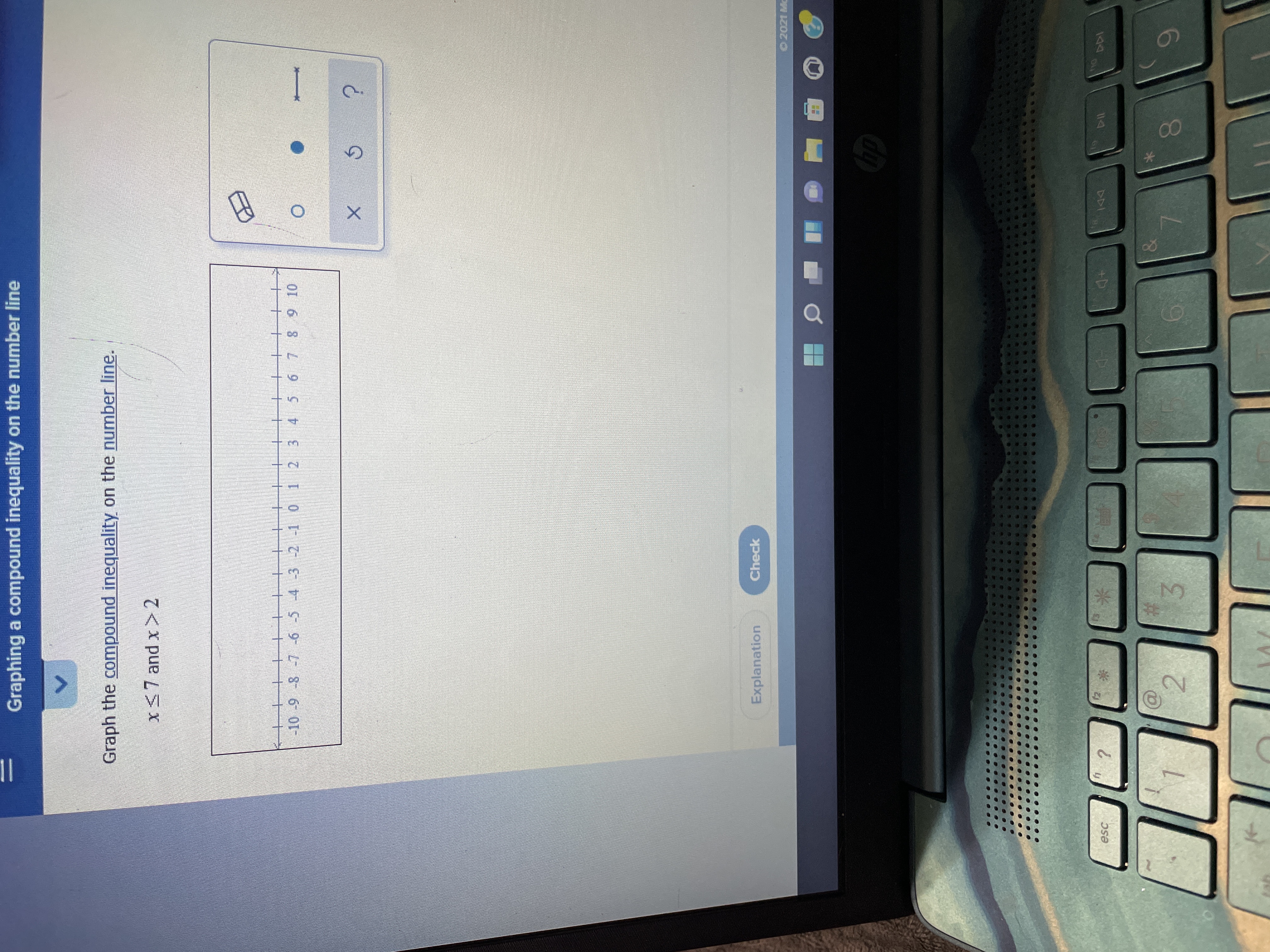  Graphing a compound inequality on the number line Graph the compound
