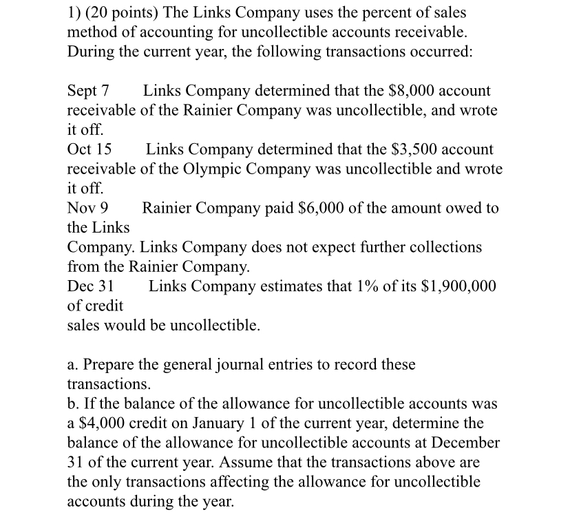 of $4,000 for the current year. The following transactions and events affected