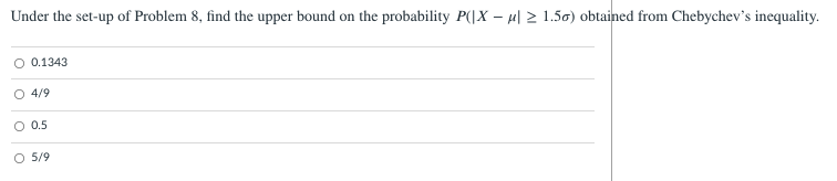 Under the set-up of Problem 8, find the upper bound on