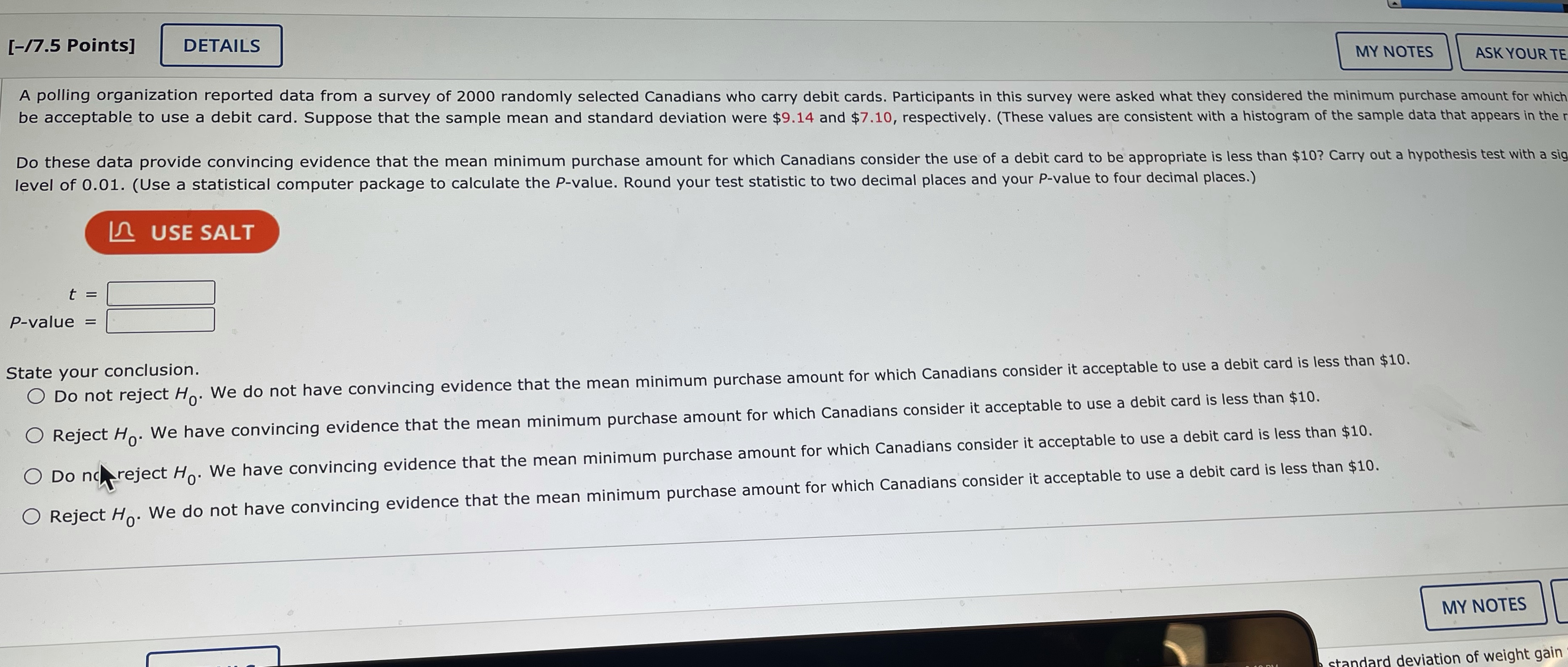  [-/7.5 Points] DETAILS MY NOTES ASK YOUR TE A polling organization