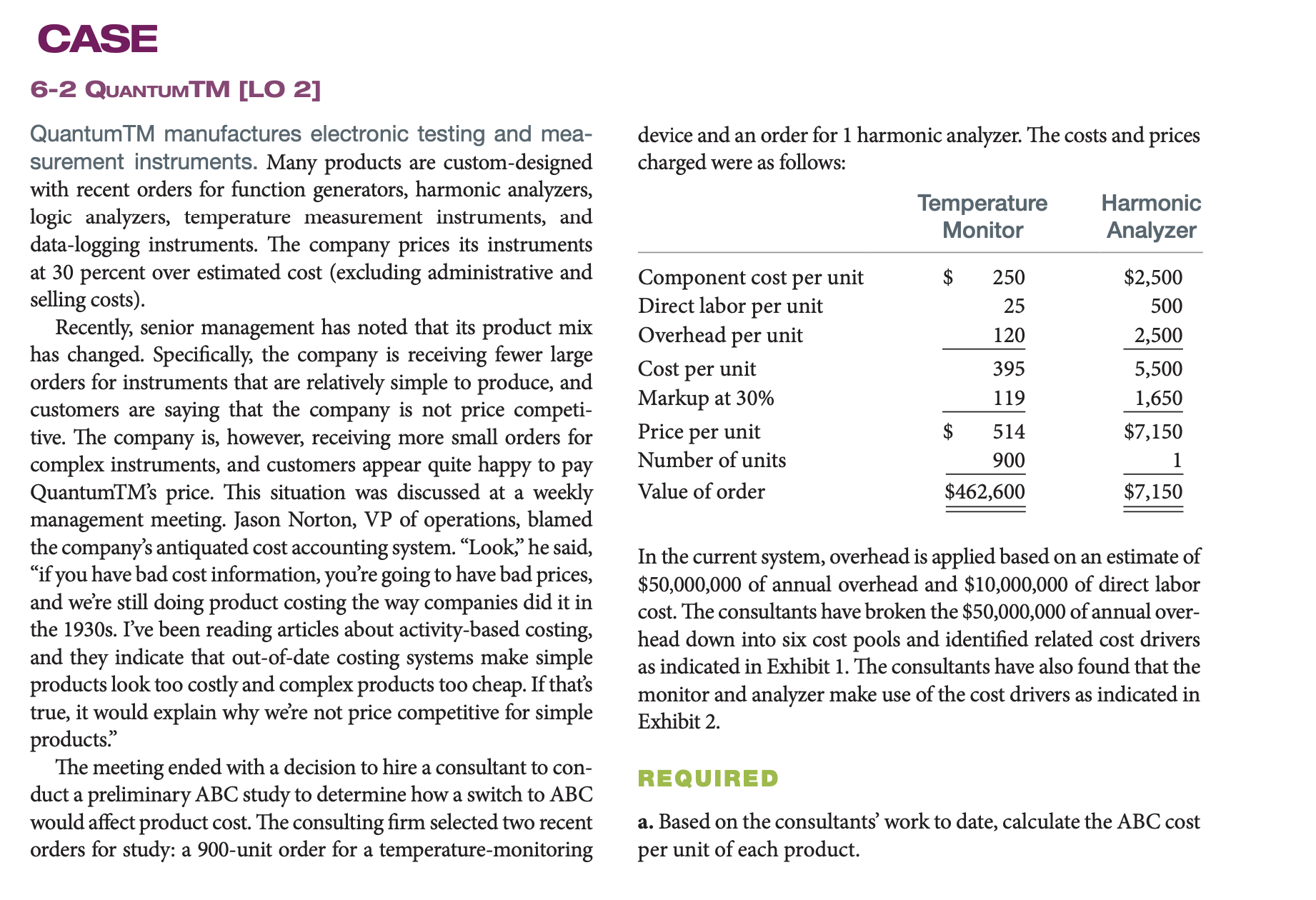 QuantumTM (50 points) Summary A company finds that it is receiving fewer