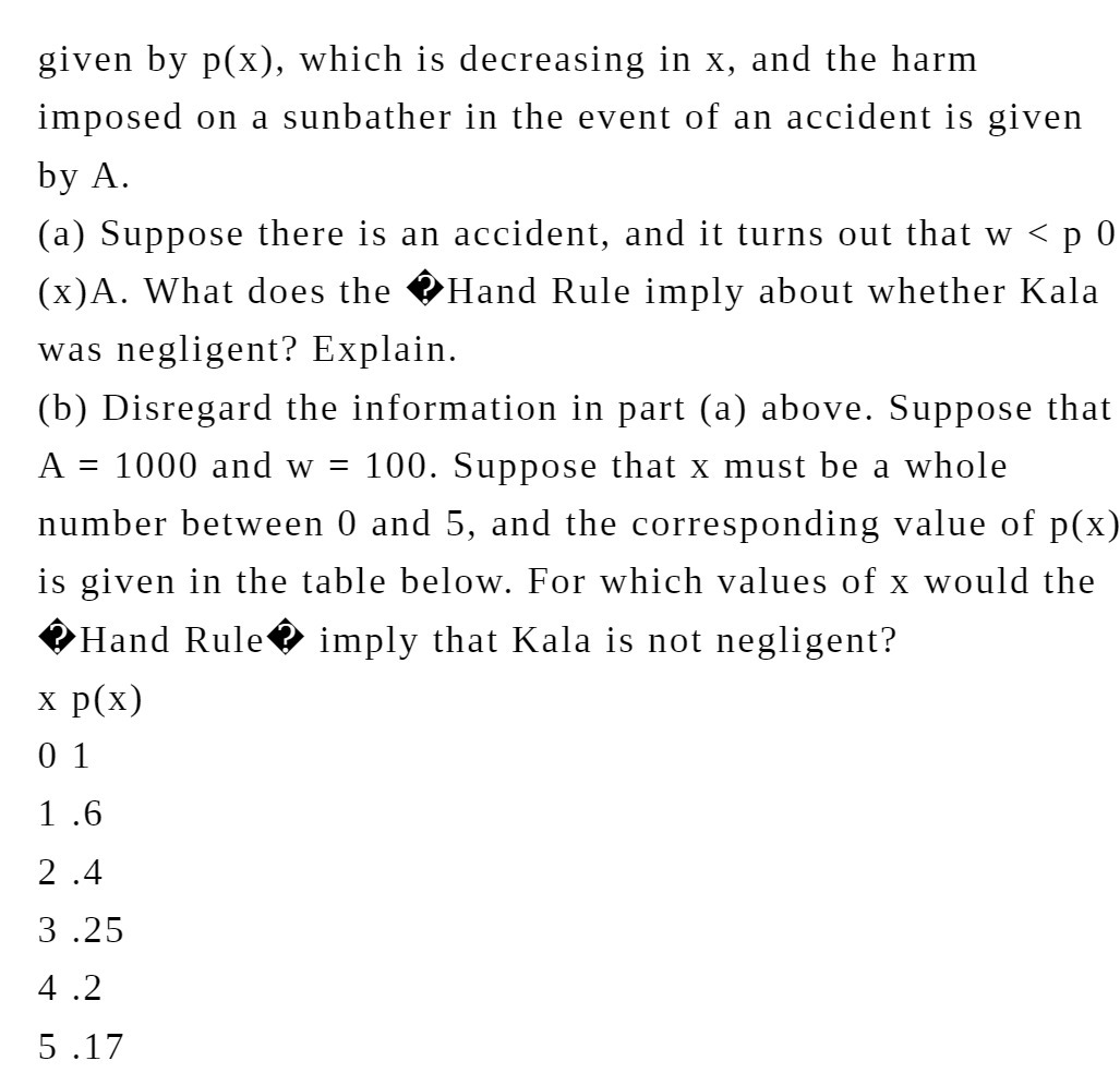 given by p(X), which is decreasing in X, and the harm