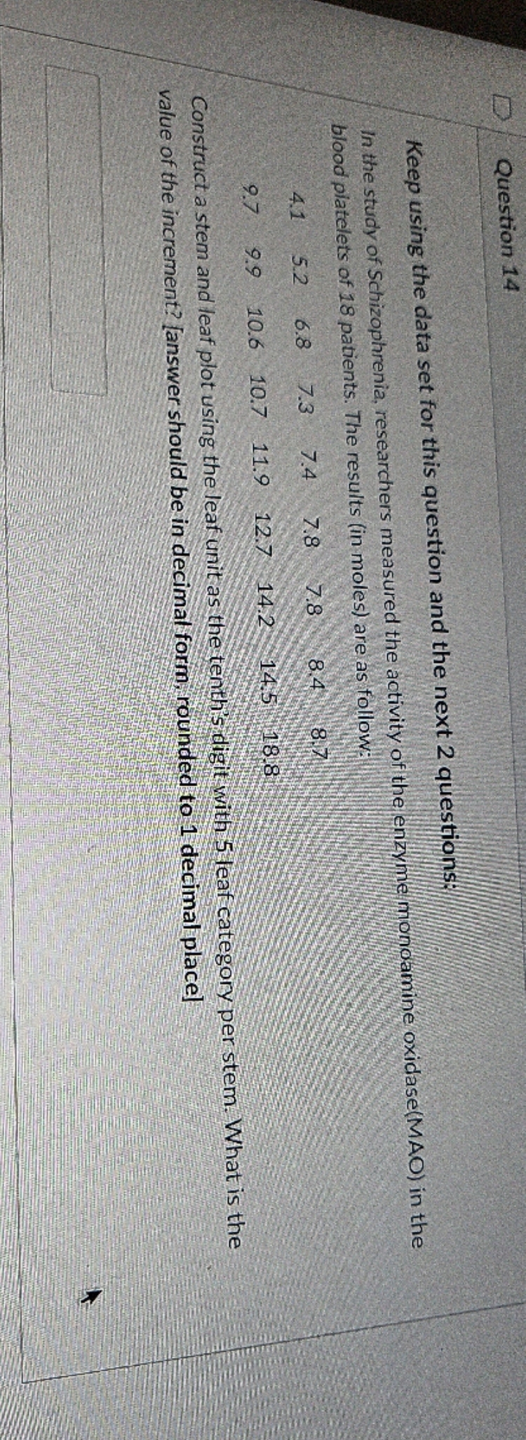 how to solve Question 14 Keep using the data set for this