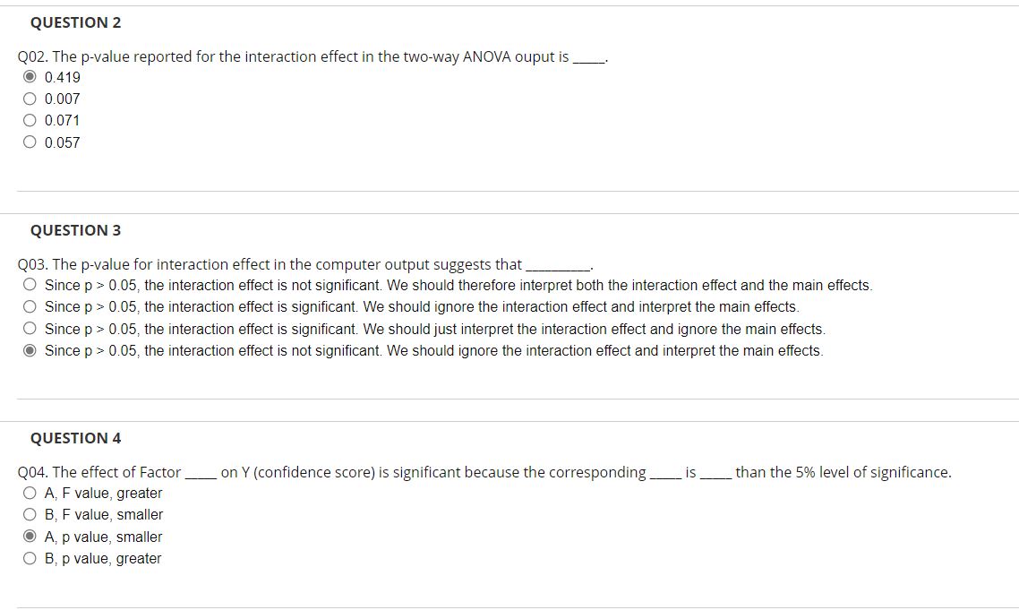 the twoway ANOVA ouput is _. 0.419 O 0.007 O 0.071 O