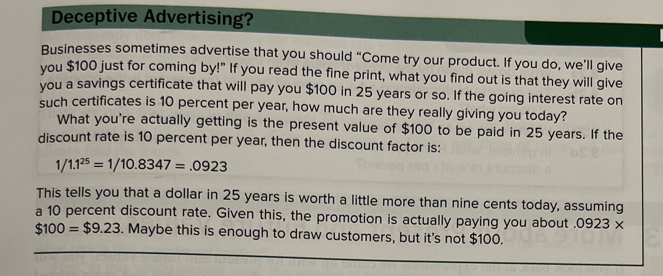 Ethical Considerations. Take a look back at Example 5.7. Is it deceptive