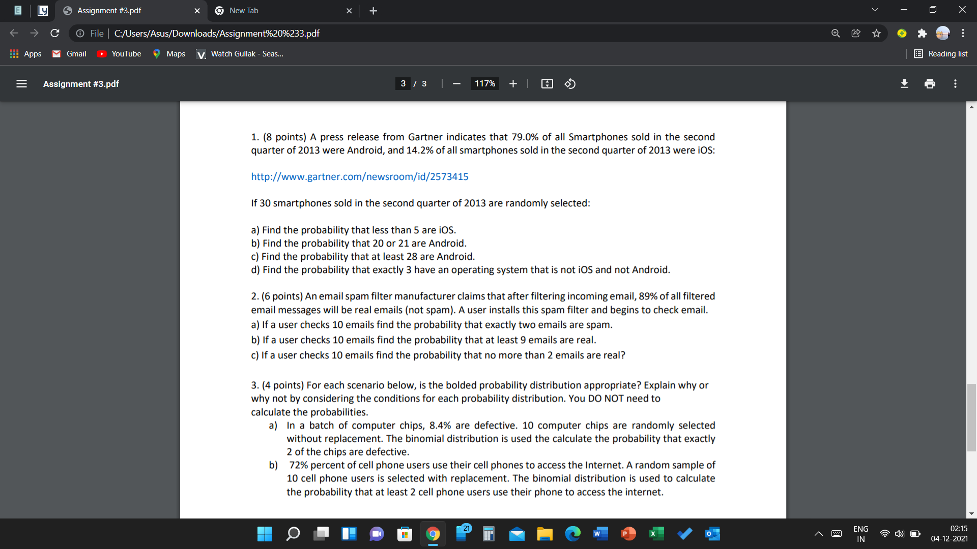  Assignment #34)ch C:/L|sel. sus,'Dr::l/lmlDads/Assignment'h'l)E . 0 * a Apps .1 Email