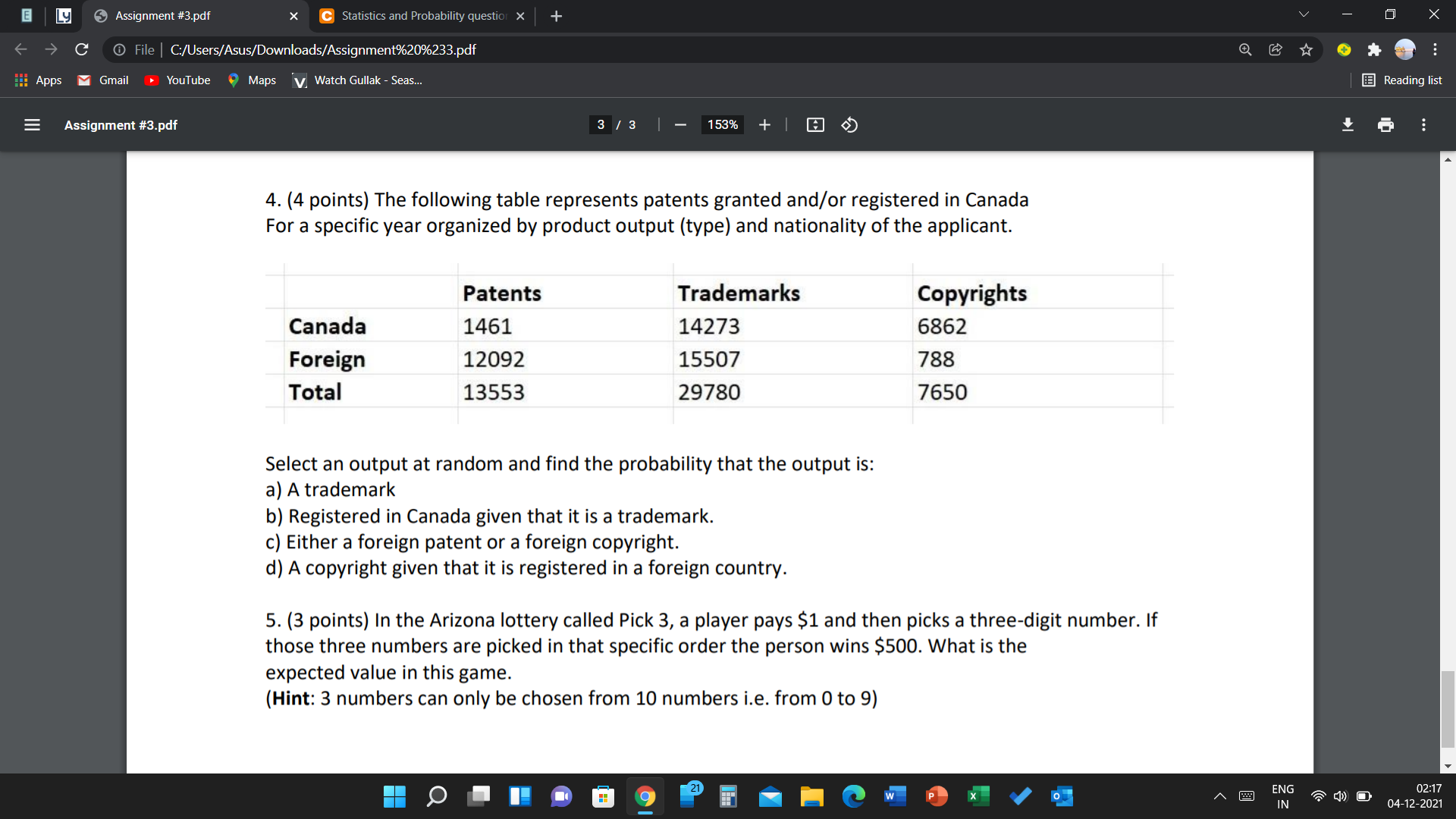 > VouTube . Maps 'V. Waici'thlllakrSeas... El Readlngllst E Assignment islpdf i
