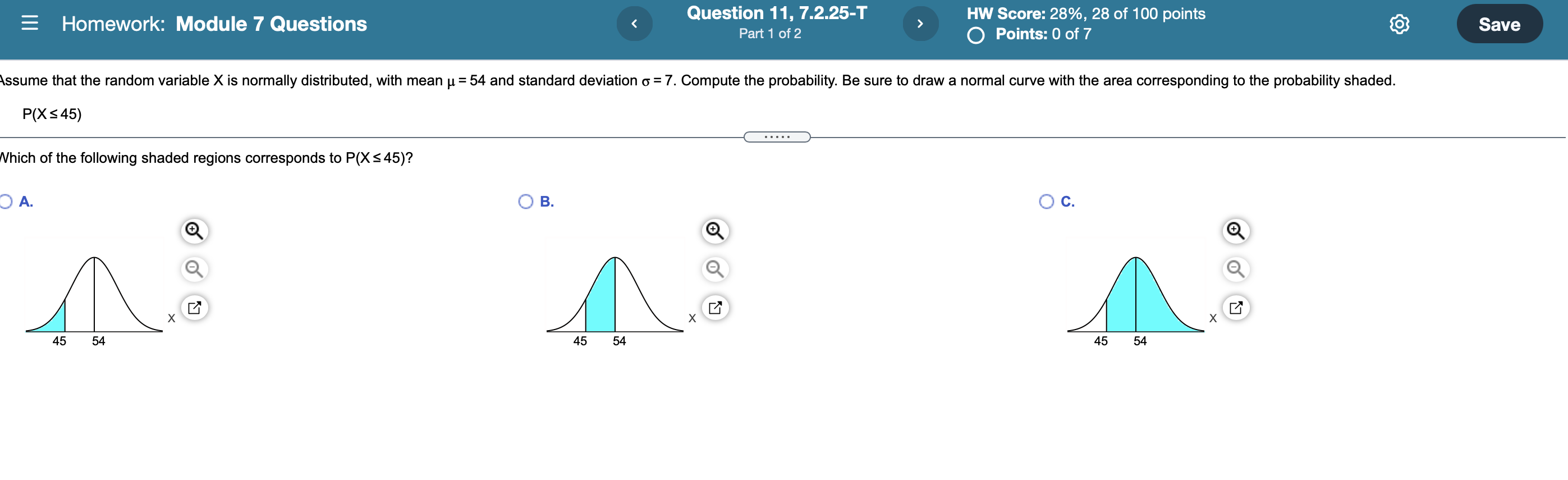 266 days and 5 = 16 days. The area to the right