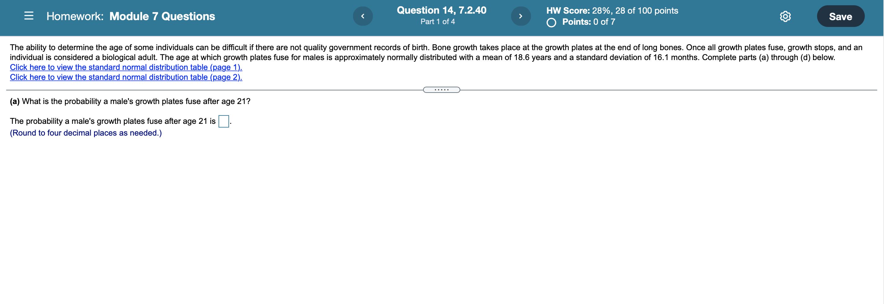 Q Provide one interpretation of the area using the given values. Select