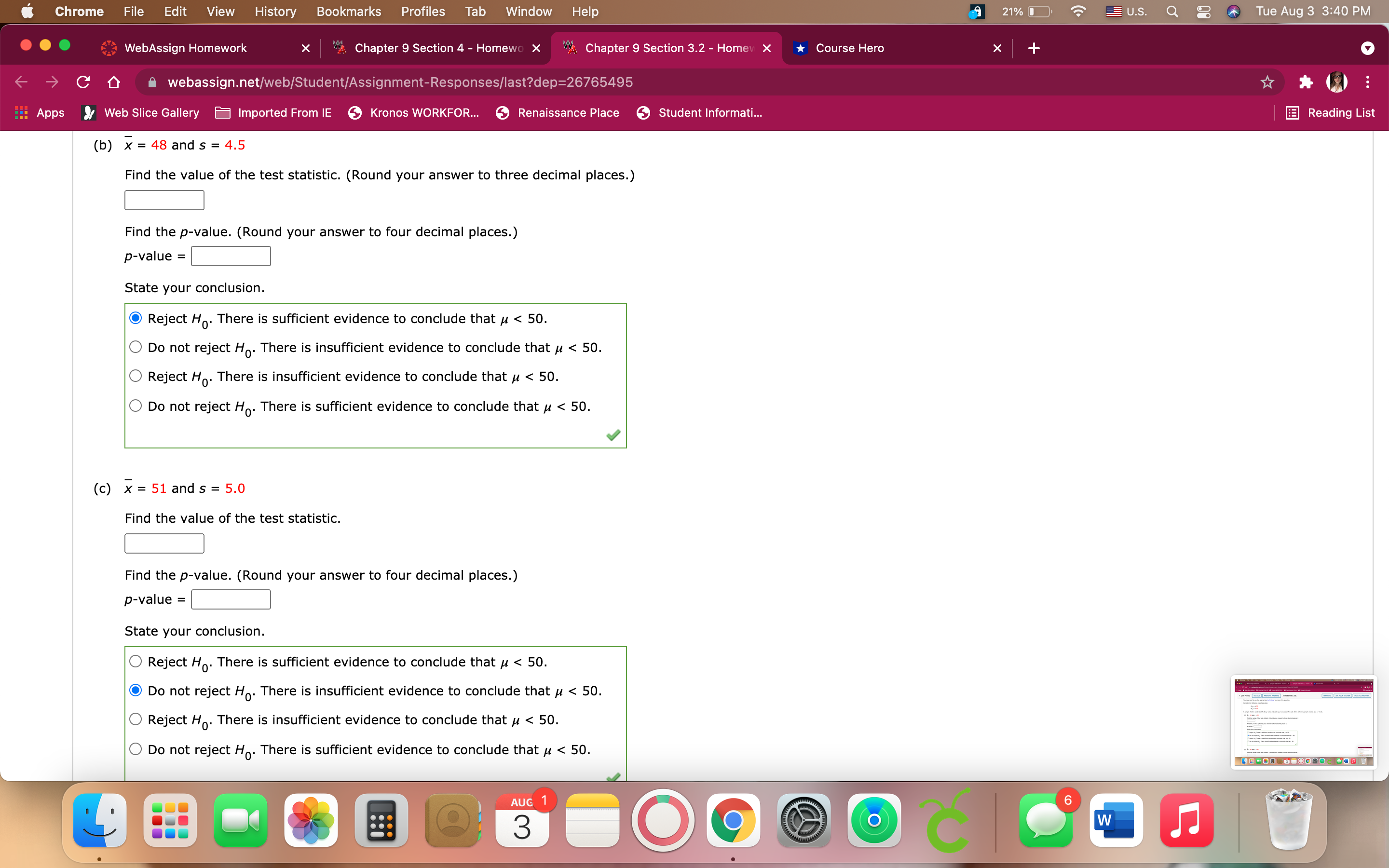 to calculate the P-value in each of the following cases. (Round your